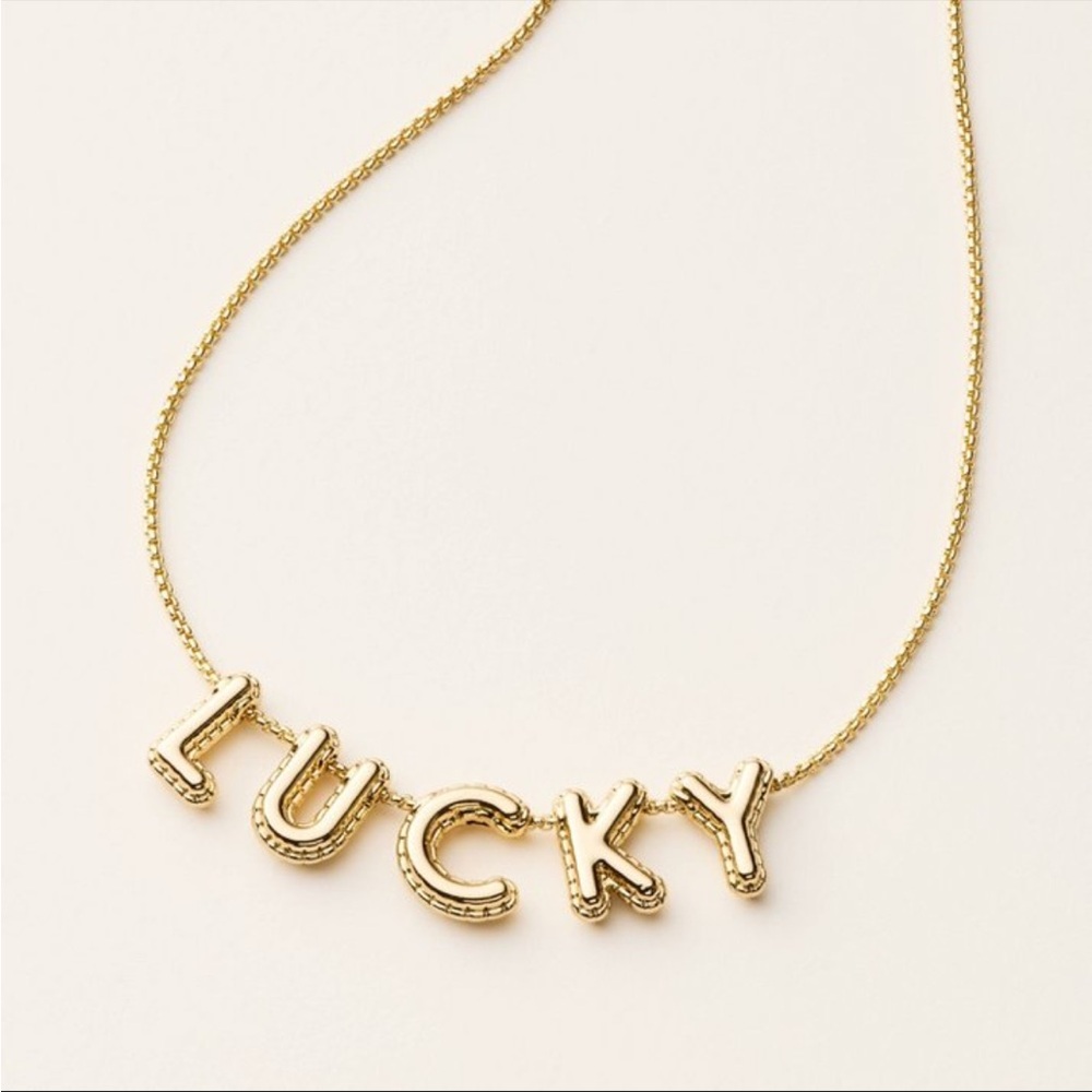 kate spade x Target Gold Lucky Bubble Letters Necklace - St Patrick‘s Day